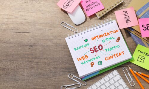 notepad with SEO concept