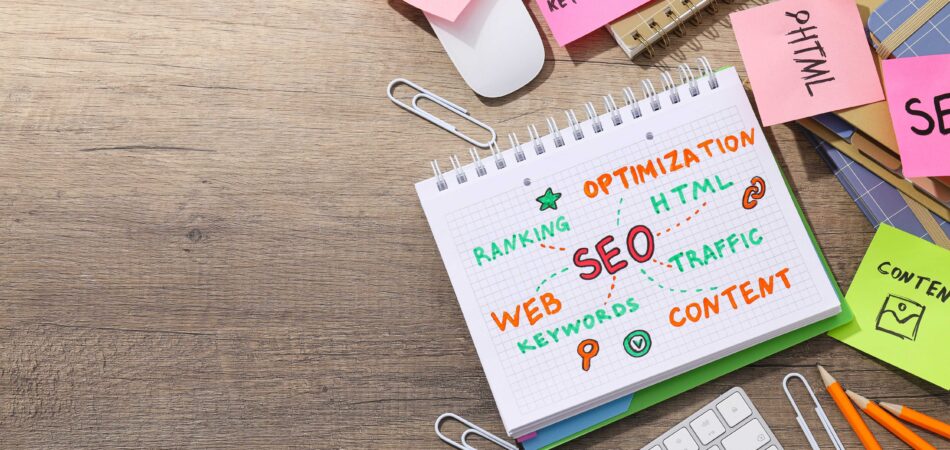 notepad with SEO concept